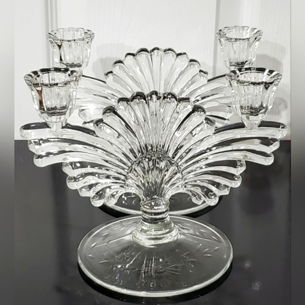(2) 1930s "Pattern 221-2/Maya" 2 Light Candlesticks ✨️by Paden City Glass EUC - Picture 1 of 9